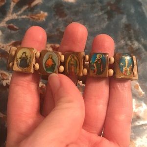 From the Holy Land: Olive wood Icon Bracelet